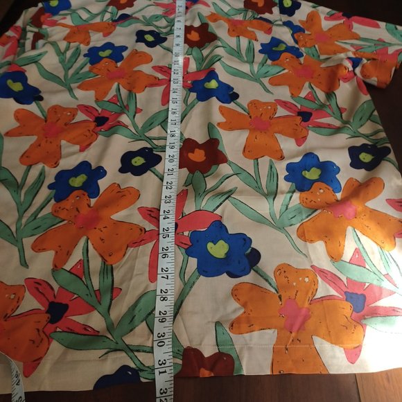 ASOS Design Bold Floral Top, Orange, Blue, Green, Size 1X - Picture 14 of 15